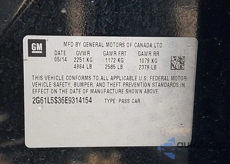 2014 Cadillac Xts Standard из США, поврежденный, VIN 2G61L5S36E9314154